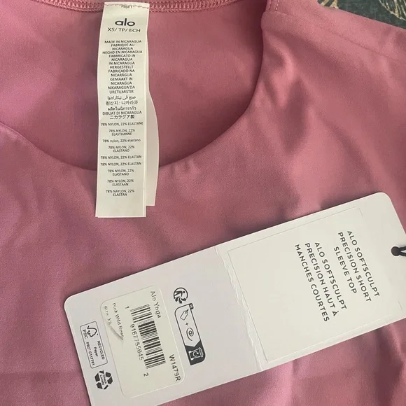 Alo softsculpt precision short sleeve top , wild rose - Picture 4 of 4